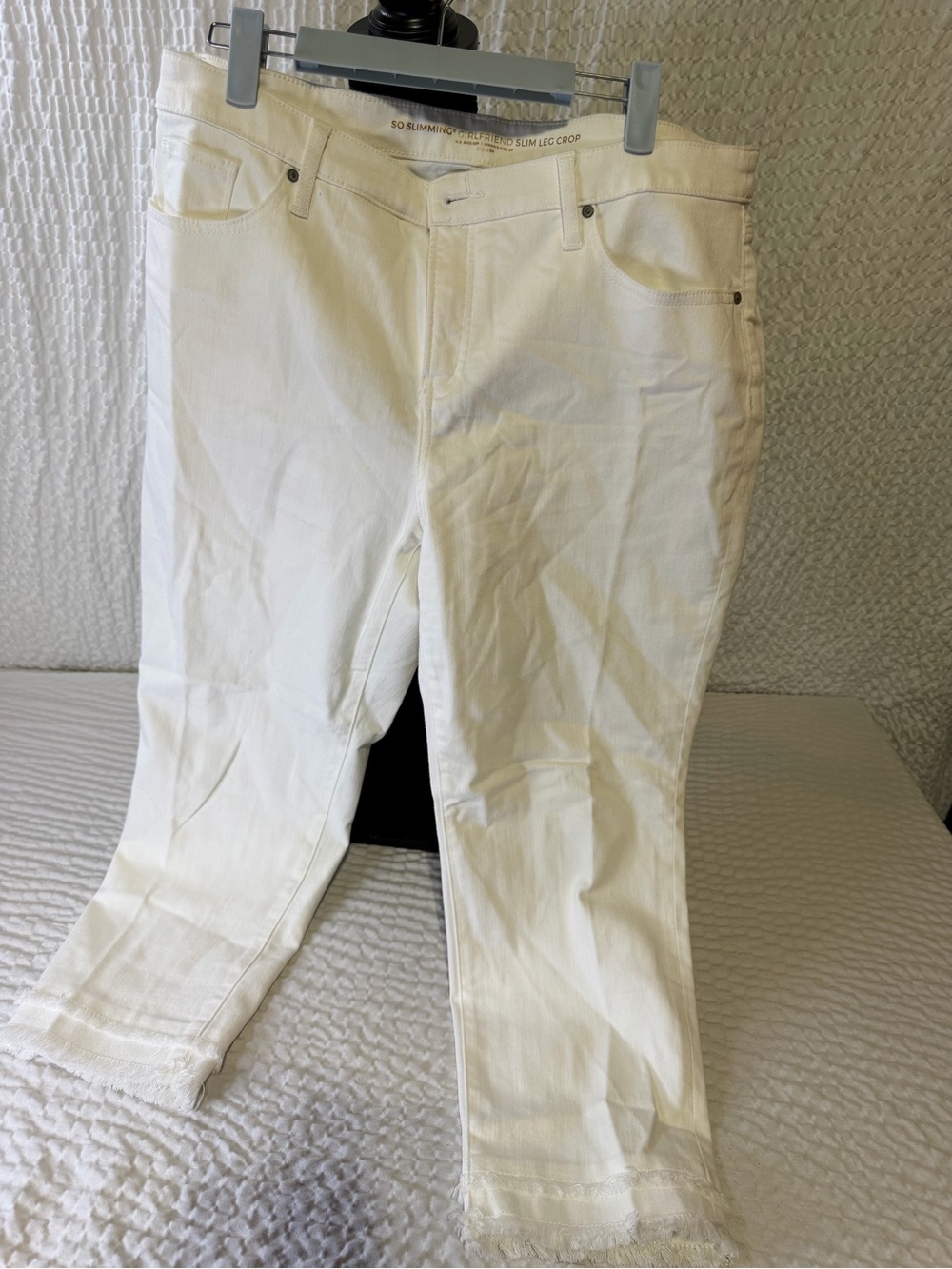 Chico's White Girlfriend Slim Leg Crop Jeans